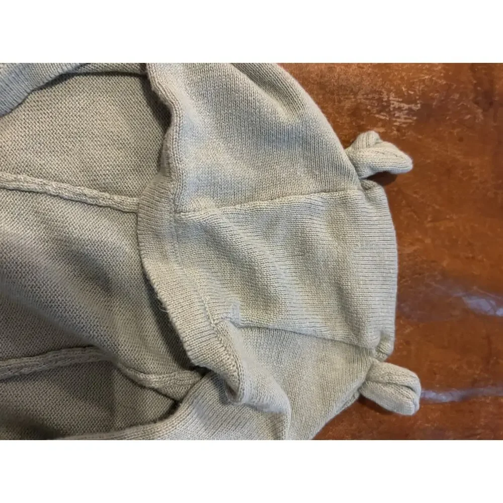 Rabbit + Bear 100% Organic Cotton Knit Bear Ears Hooded Romper 0-3 Months